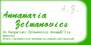 annamaria zelmanovics business card